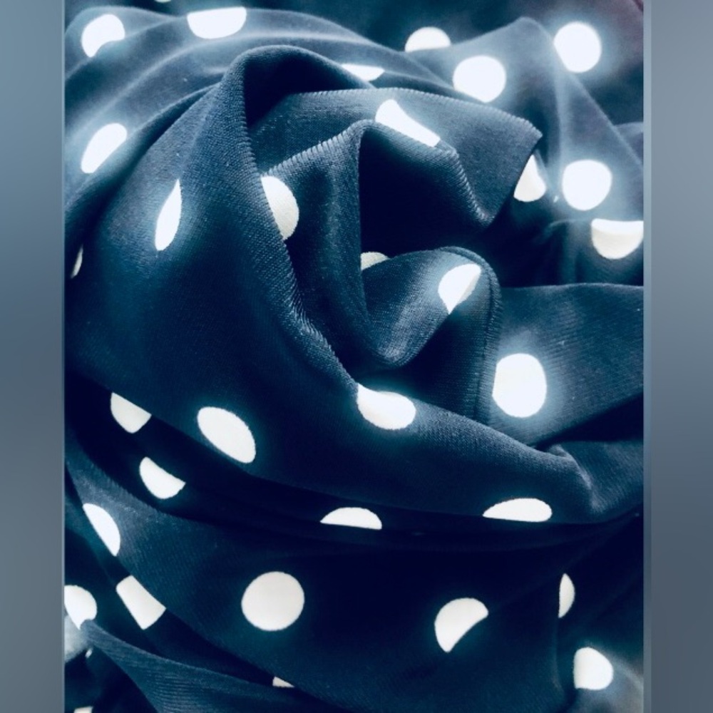 Like New Ralph Lauren Navy & White Polka Dot Sleeveless Crewneck Day Dress - Picture 11 of 11